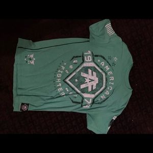 American fighter green shirt. Size large.
